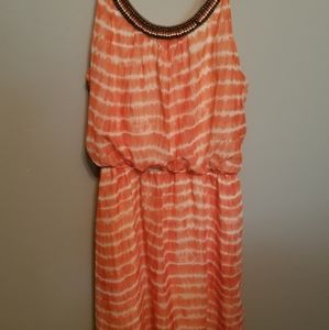 Orange and white sundress